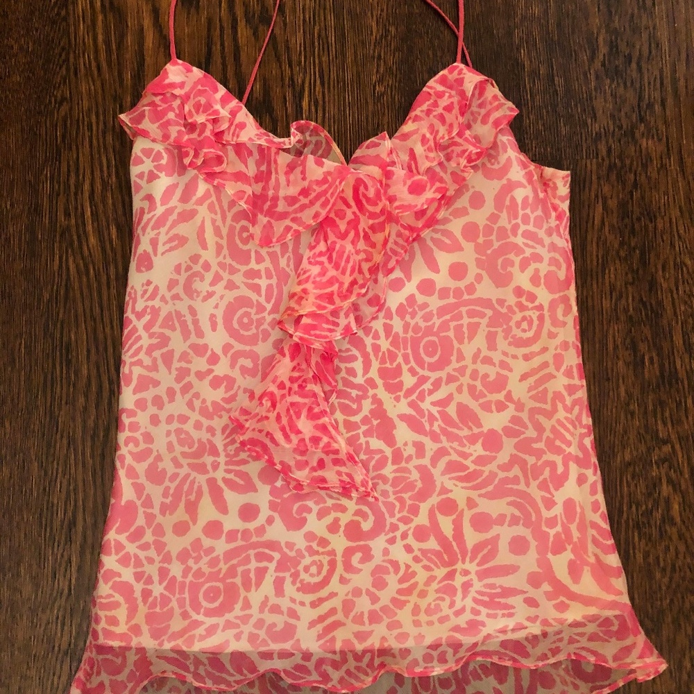 Milly Camisole Blouse Pink Tropical Print 0
